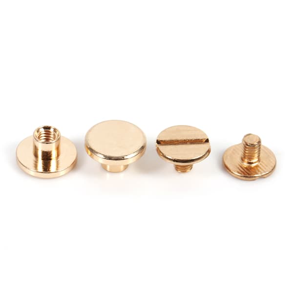 Messing Fastgørelsesskrue Nitte Læderbælte DIY Guld 10 Sæt 5 6,5 8 mm