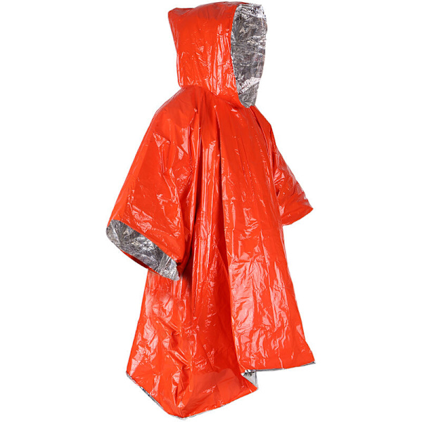 Emergency Blanket Poncho, lätt värmereflekterande vattentät Emergency Survival Rain Poncho för utomhusaktivitetskamera