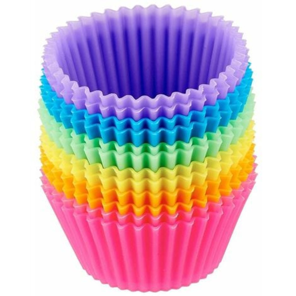 12 st/ set Silikon form rund form muffins cupcake molds kök bakverk maker DIY tårt dekorationsverktyg