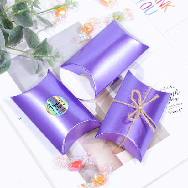 10 kpl tyynynmuotoinen hääkarkkirasia Mini hiusneula korukorvakorut kaulakoru lahjarasia kahvalla Purple 32x20x6cm 