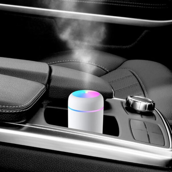 Luftfukter, bærbar USB stille luftfukter for hjemmebil hvit