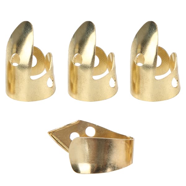 Metal Fingerpicks 3-delt Guld Guitar Tilbehør