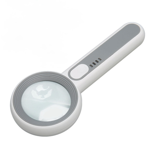 Genopladelig håndholdt forstørrelsesglas med 5x forstørrelse og touch-kontrol LED-lys