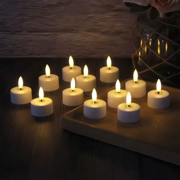 Varmelys Oppladbare - LED Lys med Fjernkontroll & Timer 540 12-Pack