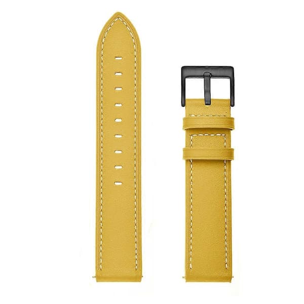 Til Samsung Galaxy Watch 3 45mm Læder Urrem Yellow