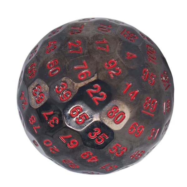 Metall Polyhedral Terninger 100 Sider Tunge Lyse Farger Rollespill Polyhedral Terninger Svart Rød
