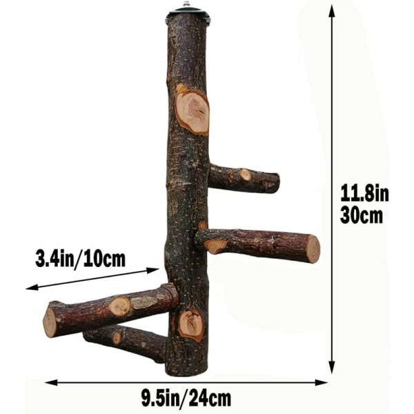 Naturligt træ fuglebass fuglebur fuglebur bassepapegøje lille papegøje kærlighedsfuglespurv 20*30cm