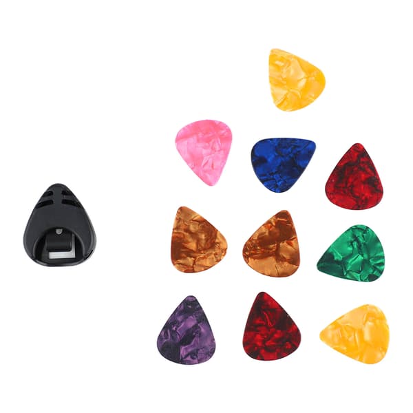 10 ST Gitarrplektrum och Gitarrplektrumhållare Set Bärbara bastillbehör Verktyg
