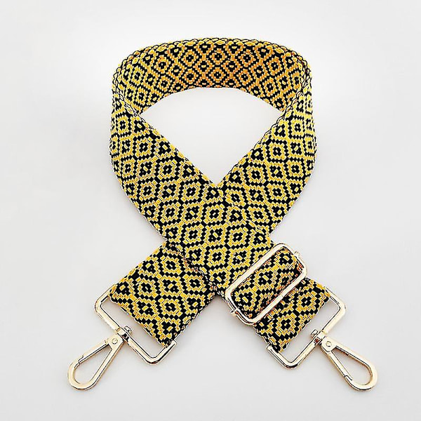 Justerbar veskestropp, skulderstropp, bred Yellow Black