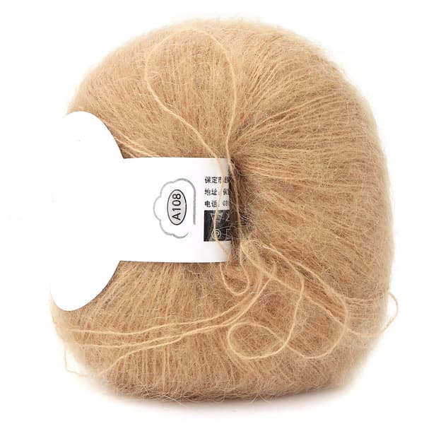 Blød Mohair Stick Angora Pashmina Langt Garn Khaki