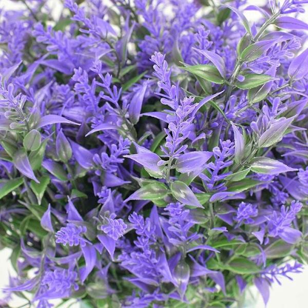 Lilla kunstig lavendel falske blomster 5 gafler Hjemmeplassering Plastblomster interiørdekorasjon
