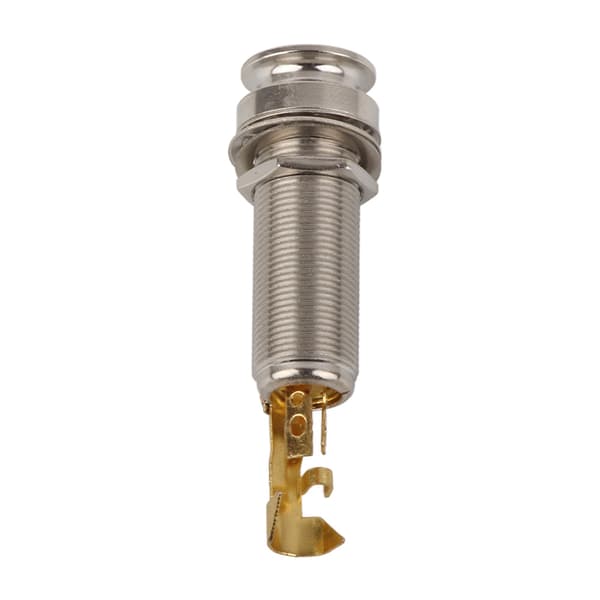 Koppar Stereo End Pin Jack Socket Elektrisk Guitar Ukulele Pickup Sølv Guld
