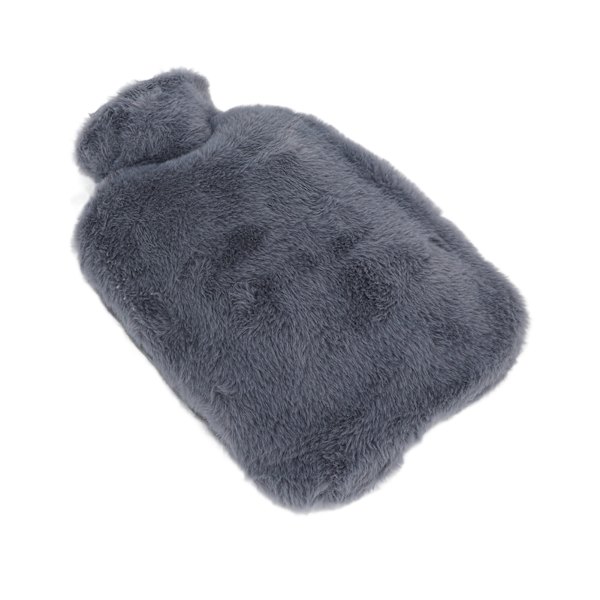 Pehmoinen kuumavesipullo pehmeällä kannella 2000ml Anti-Scald Double Hand Insert - Tummanharmaa