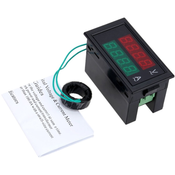 Digital växelströmsvoltmeter med hög precision med dubbla skärmar, amperemeter (80-300V 0-100A)