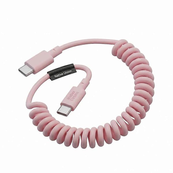 USB-C–USB-C-kaapeli 60W kierretty 2,4m POP-sarja pikalataus Pink