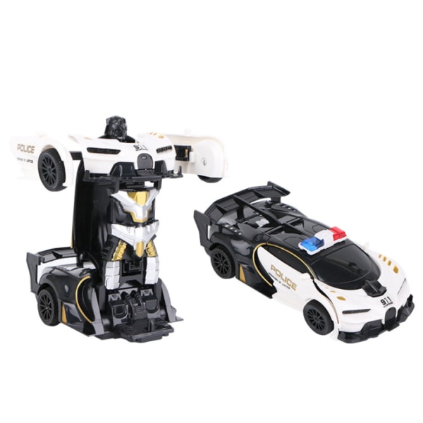 Transformator leksaksrobot bilmodell elektrisk fjärrkontroll leksaksbil (vit)