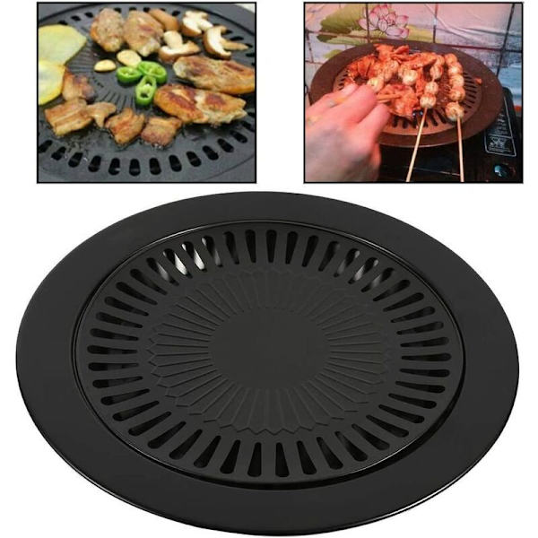 Grillpanne - koreansk stil non-stick Røykfri BBQ Grillstativ Kurv Grillpanne Komfyrtopp Grill Stekebrett f