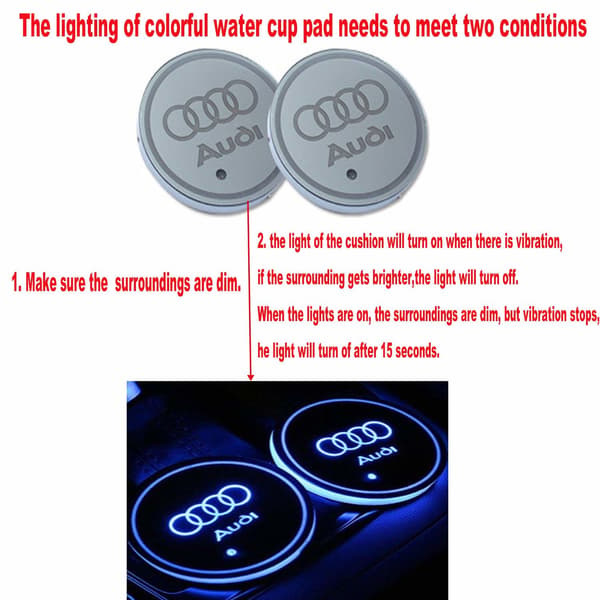 2X Audi-logo Før bundpladen til kopholderen Sølv[ht] Silver one size
