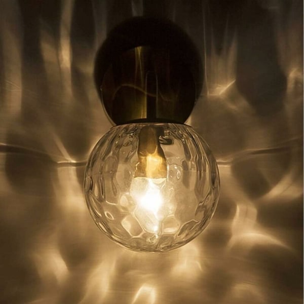 Norra Europa Modern Vägglampa Glas Kulskärm Metall Mässing Fäste Enkelhet Vägglampa för Vardagsrum Sovrum Cor
