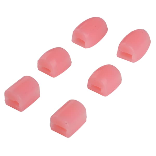 6 stk. Saksofonnøkkelforsterkere Silikon Komfortabel demping Saksofon Fingerpute Saksofon Tommelpute Rosa