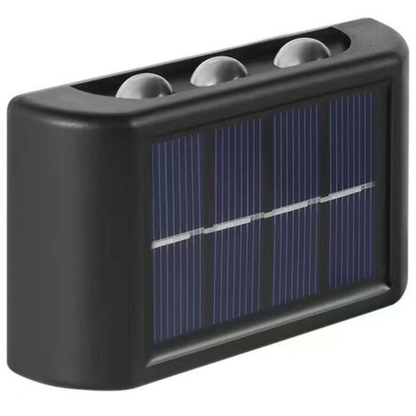 Utomhus solcellslyktor lampa, 6 lysdioder (konvex spegel)