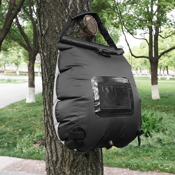 20L Solbruser Taske Stor Kapacitet Vandopbevaring Udendørs Camping Bade Tilbehør Sort