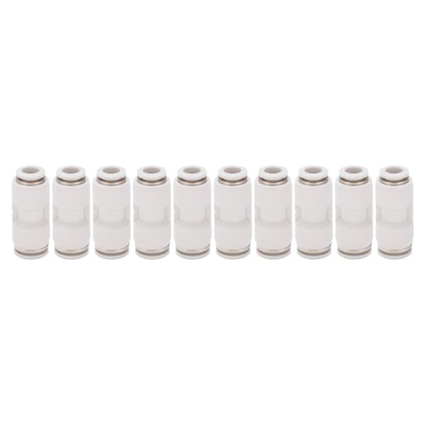 10 st Snabbkoppling Pneumatisk Luftslang Reducer Rak Reduceringskoppling Vit PG8-4