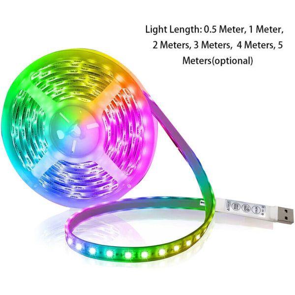 LED-nauhavalo USB taustanauhavalo 5 V vedenpitävä RGB-valonauha (0,5 metrin vesitiivis)