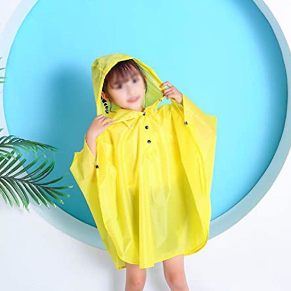 Rain Poncho hettejakke for barn Regnfrakk-størrelse, fargemyellow yellow L