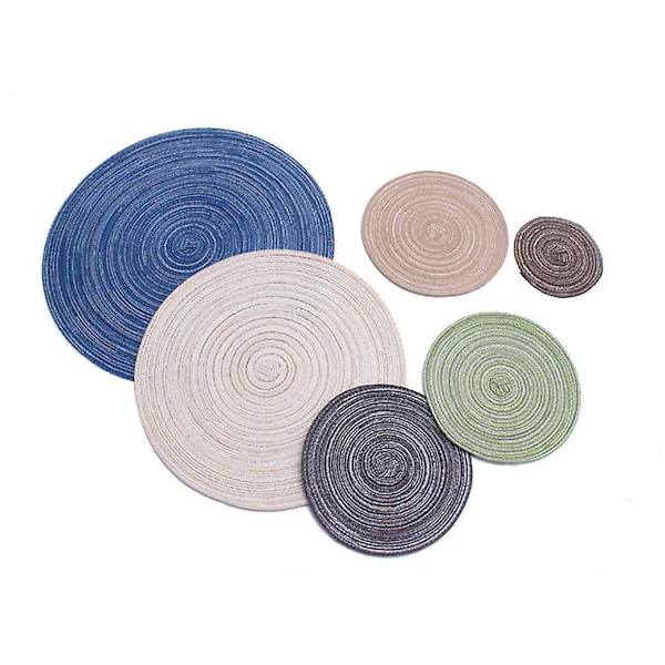 4 stk middagstallerken vevd rund isolasjonspute 18CM