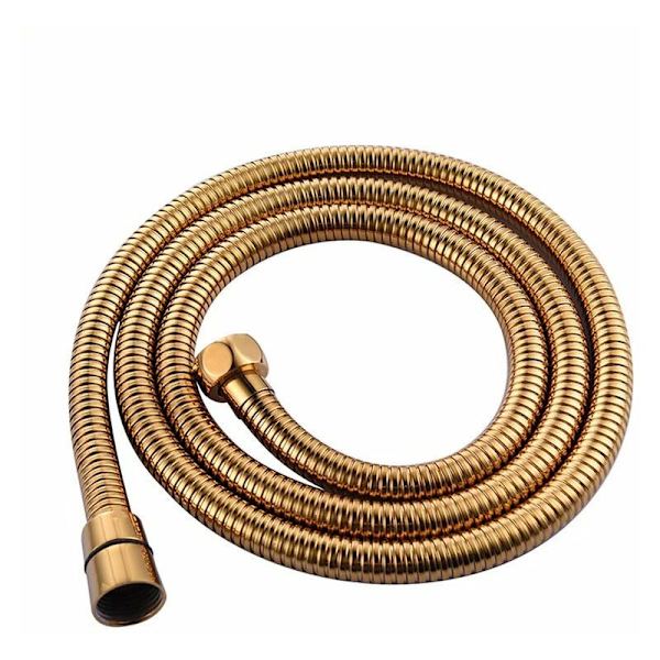 1,5 m gylden rustfritt stål anti-twist dusjslange i massiv messing, håndholdt dusjslange i rustfritt stål,