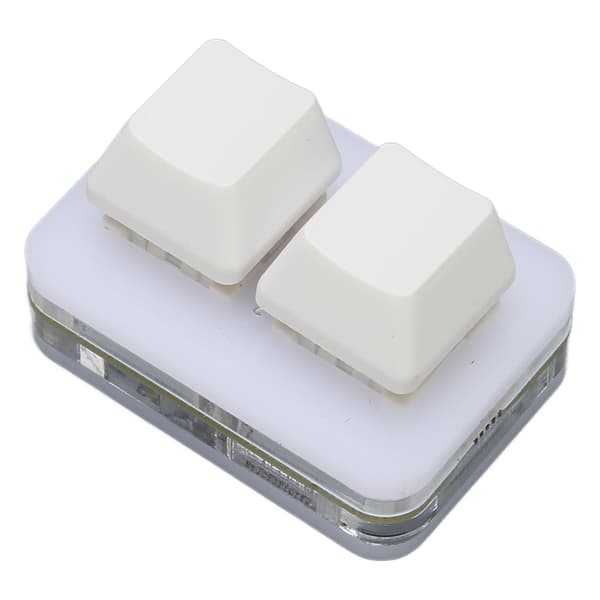 USB 2-tasters minitastatur brugerdefineret RGB LED-baggrundsbelysning makroprogrammeringstastatur til Windows til OS X til Linux hvid