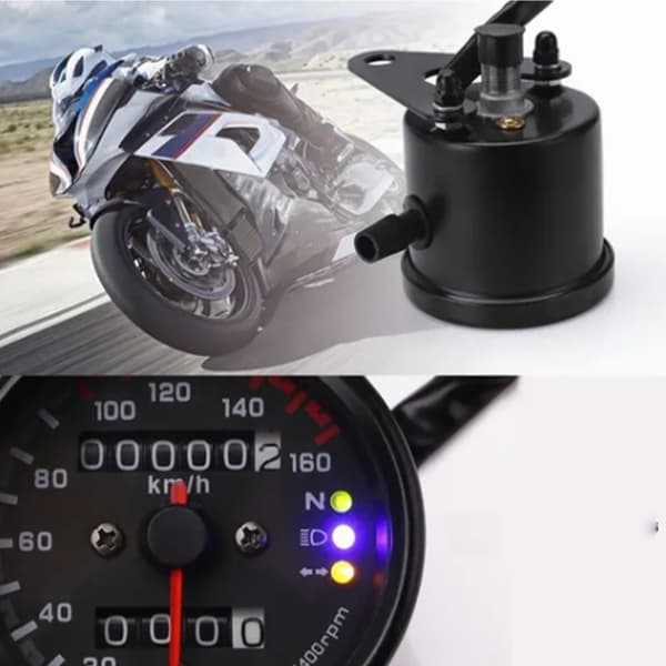 Universal 12V Digital Motorsykkel Speedometer Blå LED Bakgrunnsbelysning Odometer