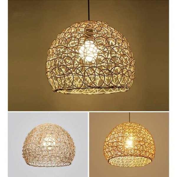 Rattan loftslampe Håndvævet sfærisk pendel lampe i indonesisk landlig stil rattan hul loftslampe i landlig stil chan