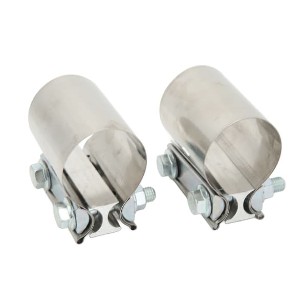 2 tommer Butt Led Avgasband Klemme Lyddæmper Rustfrit Stål Universal 2 M14 Bolt