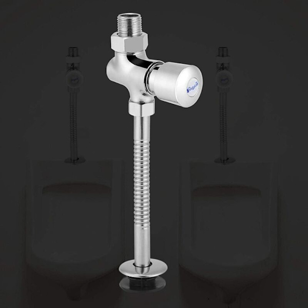 Urinal spolventil, toalett Urinal spolventil knapp typ, automatisk avstängning manuell fördröjning, kommer att avsevärt spara vatten,