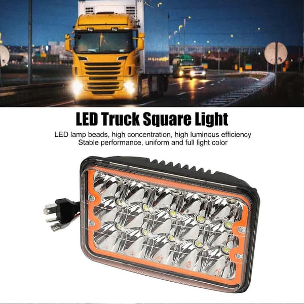 LED firkantet lys til køretøjer med 45W COB blænde