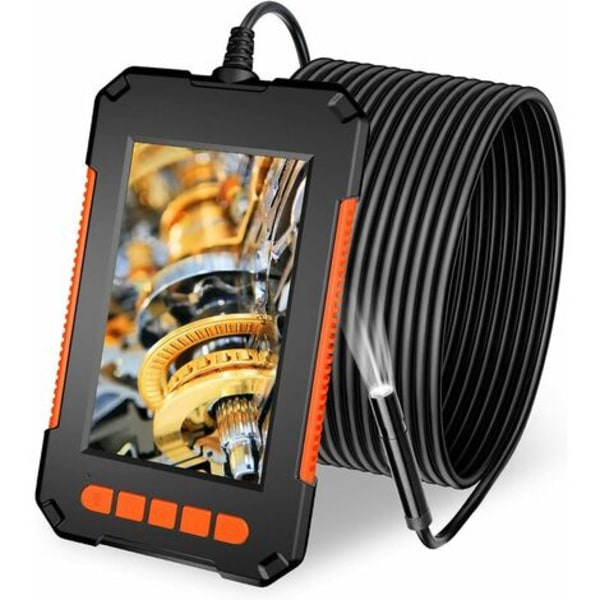 Borescope-kamera, rørinspeksjonskamera, 1080P HD Industrial Borescope Vanntett 4,3 tommers LCD-skjerm 2600mAh Snake Cam