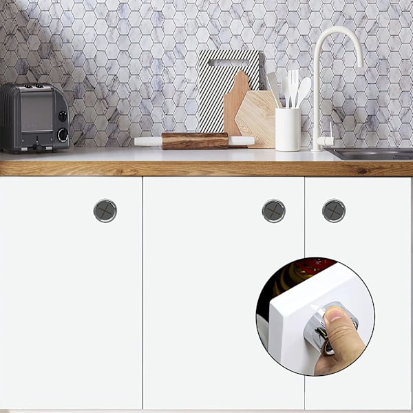 Sæt med 3 køkkenhåndklædekroge Runde selvklæbende håndklædekroge Premium kromfinish og nem installation Vægmonteret hånd til