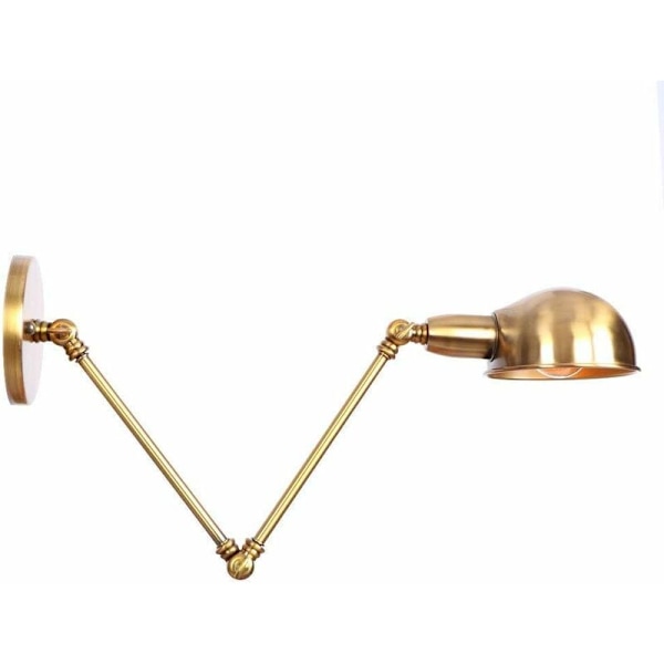 Retro justerbar svingarm industriel væglampe Retro fleksibel arm væglampe og guld metalskærm