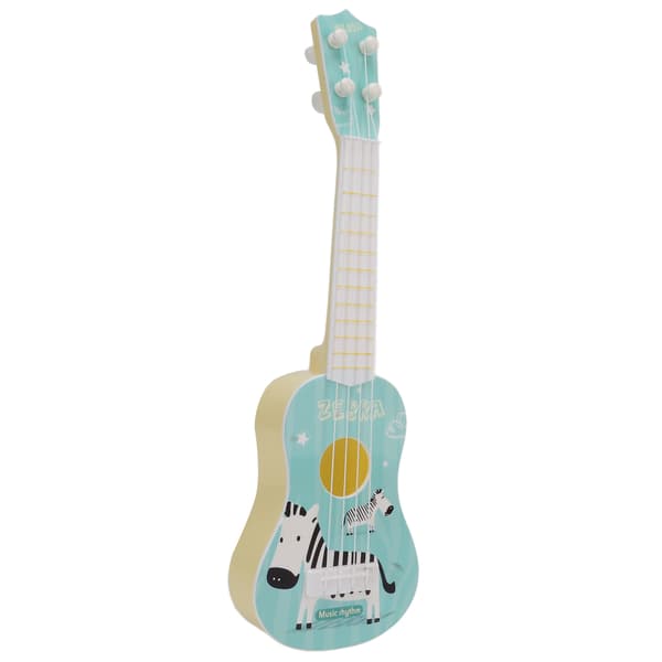 Blå Plast Ukulele Leksaksgitarr 4 Strängar Musikinstrument för Barn