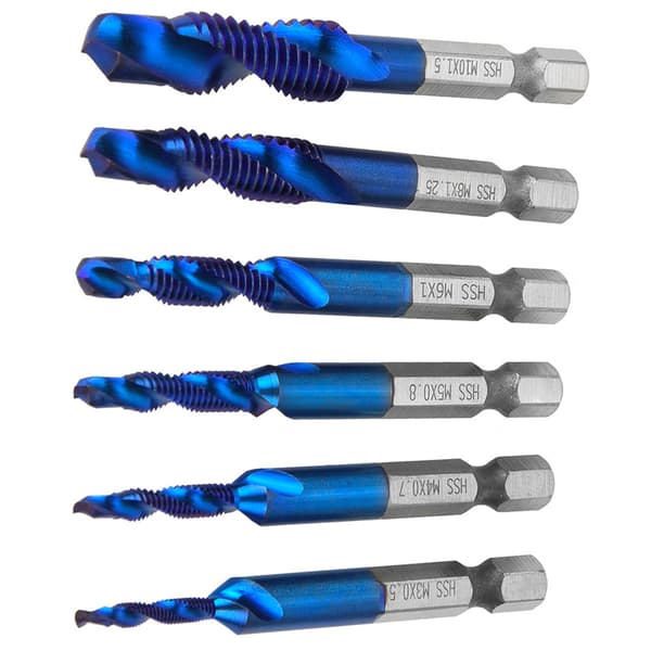 Snabbstål 6,35 mm Hex Skaft Borr Set M3 M4 M5 M6 M8 M10 Typ C 6ST