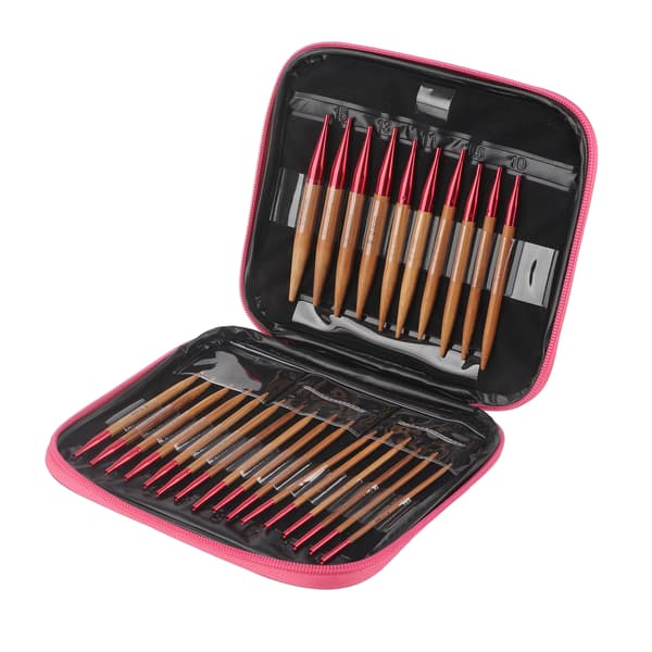 Kolsyrat Bambu Utbytbara Stickor Aluminium Rundstickningsset
