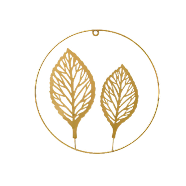 Pohjoismainen ginkgo-lehti olohuoneen seinäkoriste seinäkoristelu kulta, lehti 28,5*28,5cm,