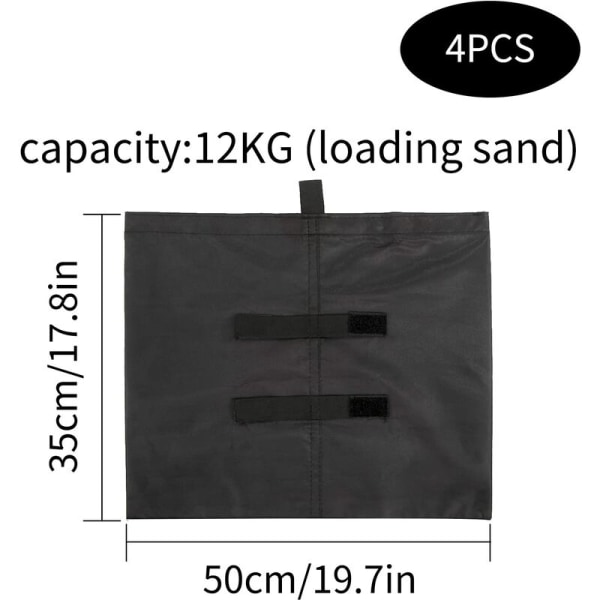 Utendørs sammenleggbart telt fast sandsekk motvektsfotpose (4 STK)