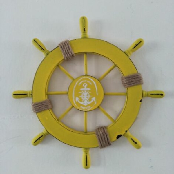 Middelhavet Ship Wheel Dekor Hjem Vegg Fest Dekor