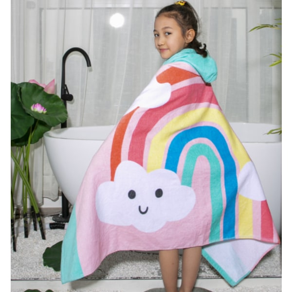 Huva bomullsbadrock för barn Cloud Rainbow DP-29 Längd 76 cm,