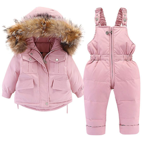 dunjacka för flickor 80cm pink