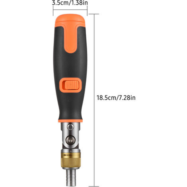 6,23 mm multifunksjonell skralleskrutrekker med 10 bits reparasjonssett svart+oransje