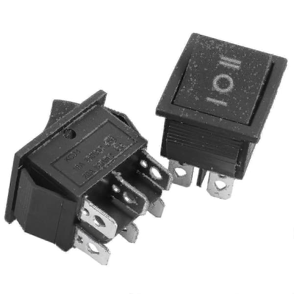 5 stk. 6-benet Dpdt sort knap On/off/on vippekontakt